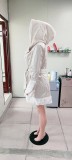Turndown Collar Fur Patchwork Jacket Women's Winter Warm Ruffled Hooded  Slim Waist Coat