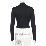 Women autumn casual waist long sleeve top