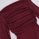 Women autumn sexy big backless long sleeve Bodycon dress