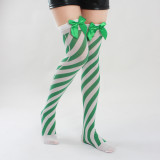 Red and white Christmas stockings Bow twill stockings Christmas stockings