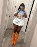 Women basketball uniform American retro casual short sleeve Top