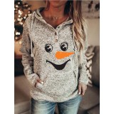 Plus Size Women Christmas print Hoodies
