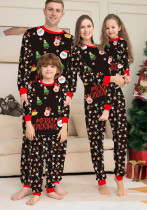 Printed Family Baby Boys And Girls Baby With Dog Letter Christmas Parent-Child Pajamas