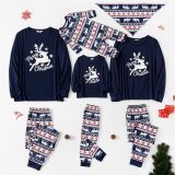 Christmas Family Home Parent-Child Printed Pajamas Long Sleeve Round Neck Pants Set
