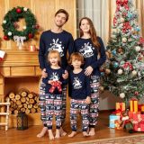 Christmas Family Home Parent-Child Printed Pajamas Long Sleeve Round Neck Pants Set