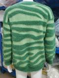 Women's Sweater Fashion Round Neck Striped Knitting Top