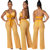 Sexy Fashion Hollow See Through Beach Two Piece Pants Set