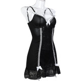 Women Lace Temptation Dress Thong Sexy Lingerie Set