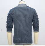Men's Casual Jacquard knitting Turndown Collar Sweater