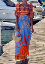 Women Sexy Printed Bohemian Dress Women Sexy Printed Bohemian Dress