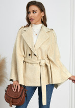 Women Winter Turndown Collar Cape Coat