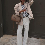 Women Autumn and Winter Solid Blazer