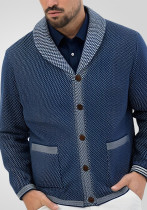 Men's Casual Jacquard knitting Turndown Collar Sweater Men's Casual Jacquard knitting Turndown Collar Sweater