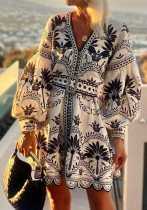 Women Autumn Printed Beach Dress Women Autumn Printed Beach Dress