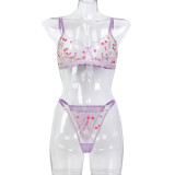Women Mesh Flower Embroidery Wave Lace See-Through Sexy Lingerie