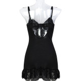 Women Lace Temptation Dress Thong Sexy Lingerie Set