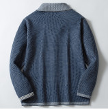 Men's Casual Jacquard knitting Turndown Collar Sweater