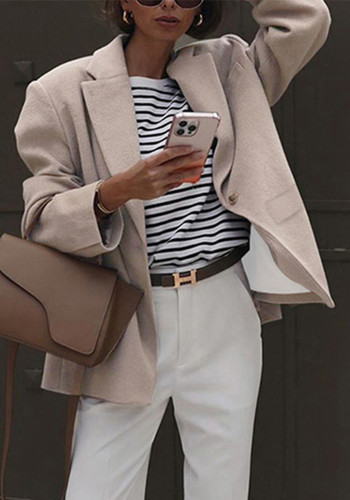 Women Autumn and Winter Solid Blazer