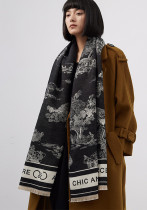 Women landscape painting scarf neckwear