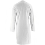 Plus Size Women White Half Open Collar Long Sleeve Dress