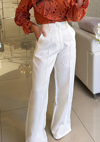 Women Fall Solid Casual Trousers