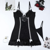 Women Lace Temptation Dress Thong Sexy Lingerie Set
