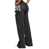 Women Wide-leg Denim Jeans