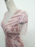 Plus Size Women Sequin Formal Party Evening Dress