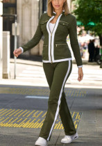 Women Long Sleeve Casual Color Block Top and Pant Two Piece Set Women Long Sleeve Casual Color Block Top and Pant Two Piece Set