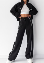 Women Fall Casual Zipper Top and Pant Two Piece Set Women Fall Casual Zipper Top and Pant Two Piece Set