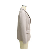 Women Autumn and Winter Solid Blazer