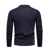 Autumn Winter Patch Round Neck Knitting Sweater
