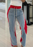 Women Style Patchwork Denim Pants