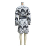 Women Autumn Printed Beach Dress
