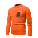 Autumn Winter Patch Round Neck Knitting Sweater