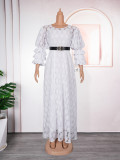 Plus Size Women African Round Neck Lace Dress