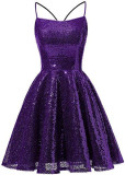Sequined Evening Dress Strap A-Line Party Dress For Women（Processing time need 3-6 days）