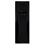 Autumn Winter Women's Fashion Crop Long-Sleeved Top Slim Skirt Two Piece Set