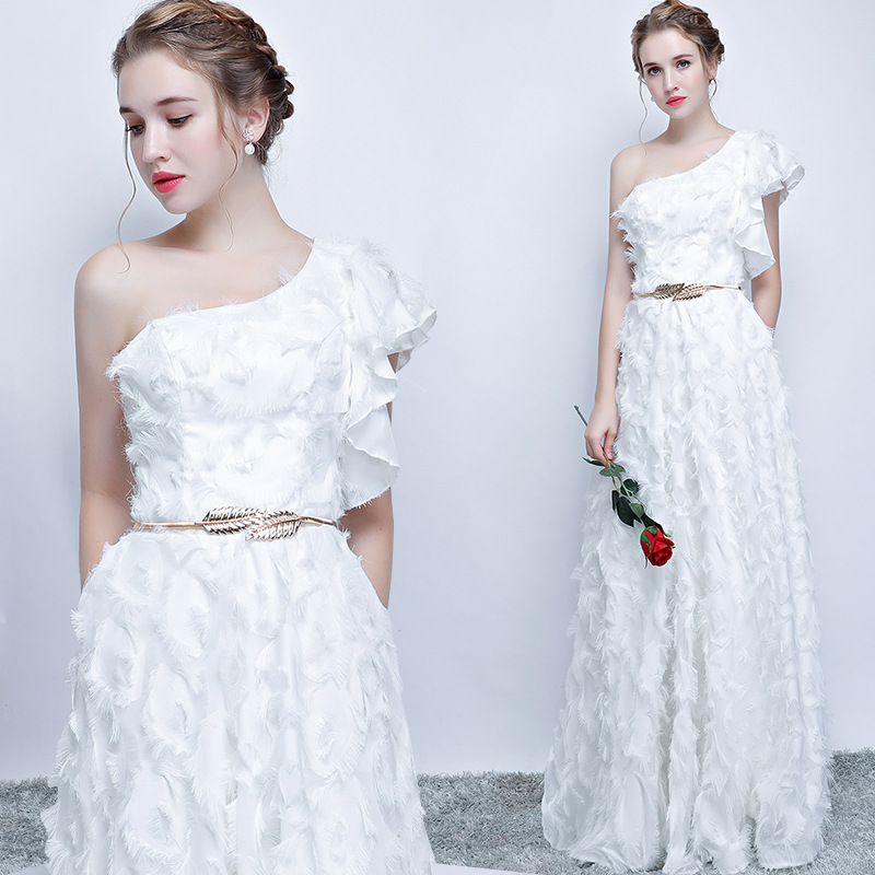 Black Slash Shoulder Evening Dress Formal Party Elegant Long Dress(Processing time need 3-6 days)