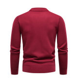 Autumn Winter Patch Round Neck Knitting Sweater