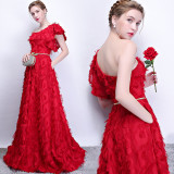 Black Slash Shoulder Evening Dress Formal Party Elegant Long Dress（Processing time need 3-6 days）