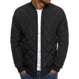 Diamond Stand Collar Short Men's Cotton-Padded Jacket