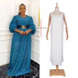Plus Size Women African Round Neck Lace Dress