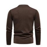 Autumn Winter Patch Round Neck Knitting Sweater