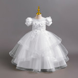 Flower Girl Evening Dress Beaded Wedding Dress Princess Dress Kids Dress