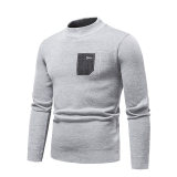 Autumn Winter Patch Round Neck Knitting Sweater