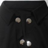 Spring Autumn Women's Button Decoration Turndown Collar Long Sleeve Fashion Casual Jacket