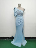 Beaded Lace Luxury Satin Evening Dress
