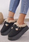 Fashionable Autumn Winter Thick-Soled Fleece Buckle Cotton Slippers Casual Plus Size Women's Shoes