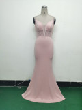 Gradient Sequins High Slit Slash Shoulder Sexy Evening Dress